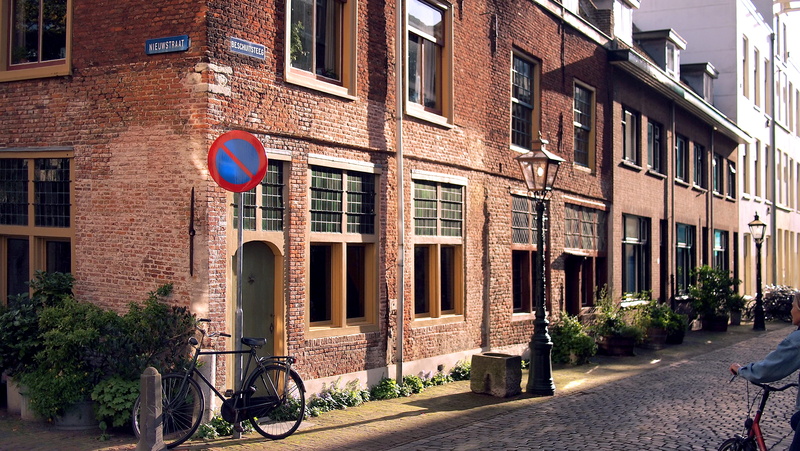 architectural, transportation, land vehicle, small, road, leiden, afternoon, city, city planning, beautiful, city street, nature, sunlight, built structure