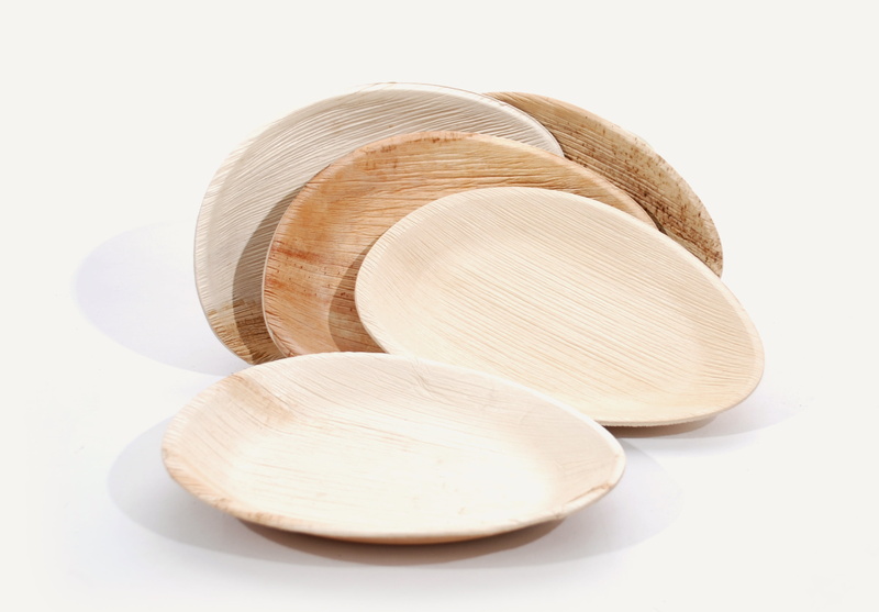 cut out, round, shape, studio shot, plates, white color, indoors, wooden, copy space, still life, kitchen Utensil, palm leaf, 2K, animal shell, no people