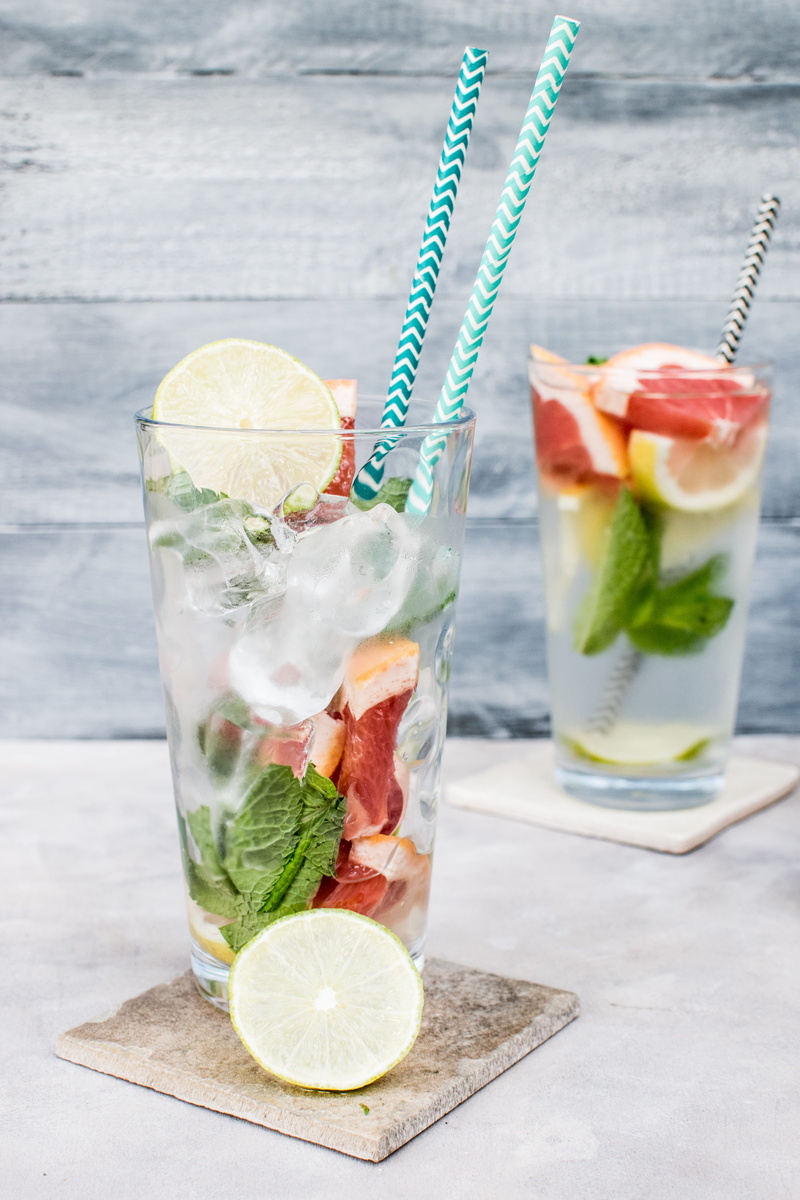 highball, slice, filled, summer, tube, household equipment, straw, drinking straw, water, natural, beverages, lemon, refresh, refreshment, 5K, leaf, mint