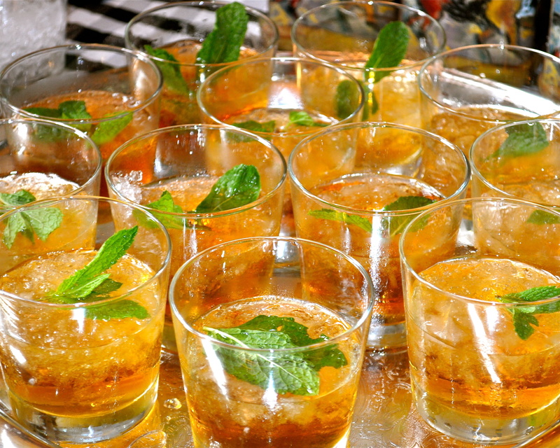 julep, citrus fruit, liquid, gray, sweet, rocks, tray, mint leaf - culinary, no people, metal, yellow, food and drink, refreshment, horse races, clear