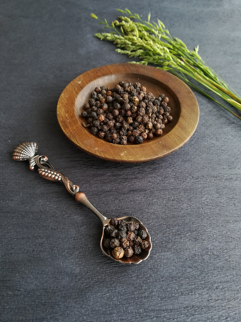 healthy, high angle view, food, spices, spicy, freshness, seasoning, condiment, wellbeing, black background, natural, wooden spoon, directly above, kitchen