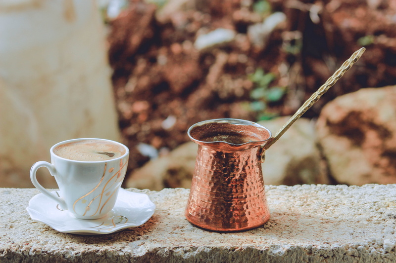non-alcoholic beverage, cezve, beverage, jezve, crockery, porcelain, day, caffeine, saucer, espresso, tea, coffee cup, copper, refreshment, table, coffee drink