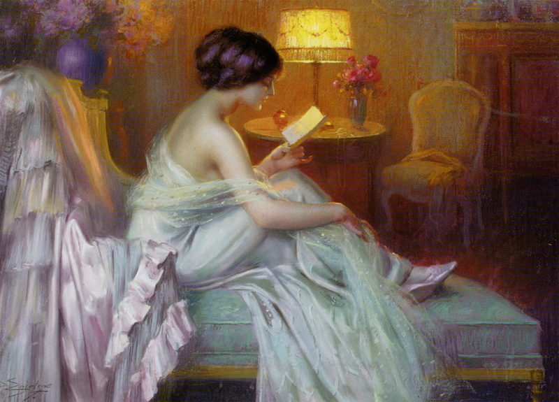 Reading, young adult, rear view, bed, digital composite, girl, beautiful woman, lamp, beauty, fashion, adult, real people, human representation, light.