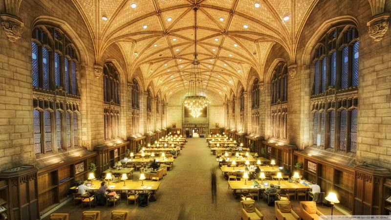 memorial, nature and landscapes, u, lights, 1080P, chicago, library, gothic, reading room, tables, harper