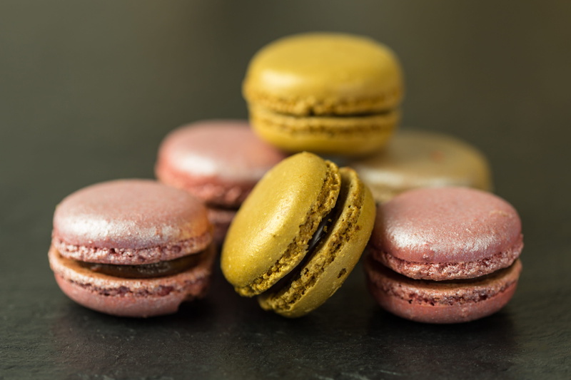 indulgence, still life, food/Drink, variation, stack, sweet Food, cookie, macaroon, black background, chocolate, food, snack, multi Colored, candy, focus on foreground