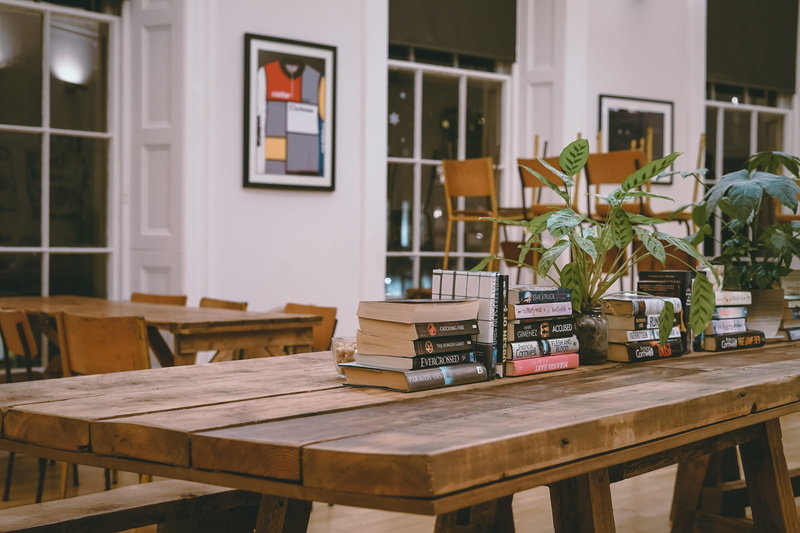 table, top, building, architecture, nature, chair, seat, wood - material, rectangular, empty, day, built structure, no people, window, focus on foreground