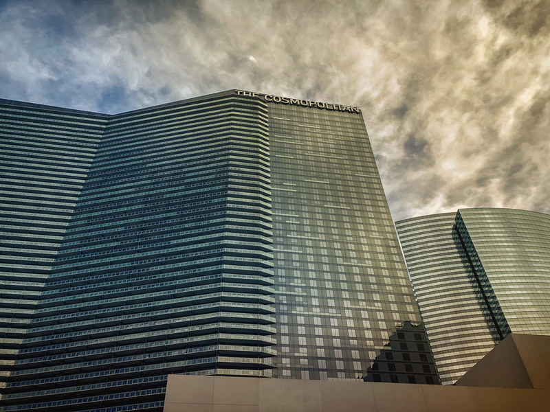 building exterior, las vegas, day, tall - high, 4K, cosmo, glass - material, city, office, cosmopolitan, strip, built structure, united states, tower