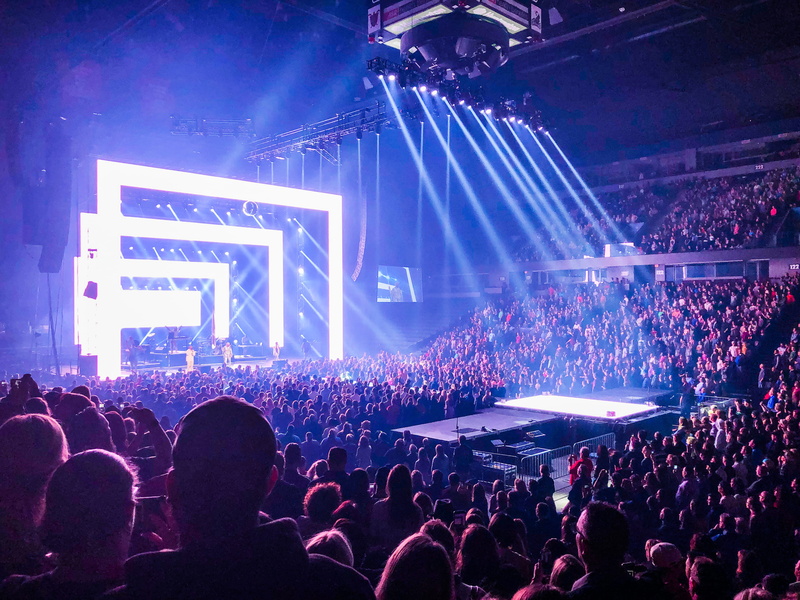 popular music concert, lighting equipment, spectator, rock concert, crowd, united states, 4K, ottawa and fulton, performance, light, lighting, human, stage - performance space