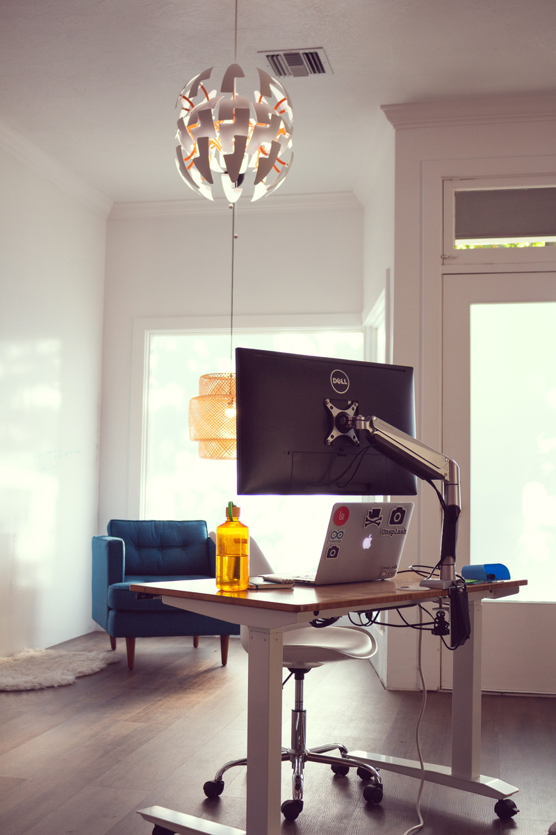 light, wooden, table, furniture, window, lighting equipment, screen, lighting, desk, modern, logo, computer, illuminated, sewing, united states, monitor