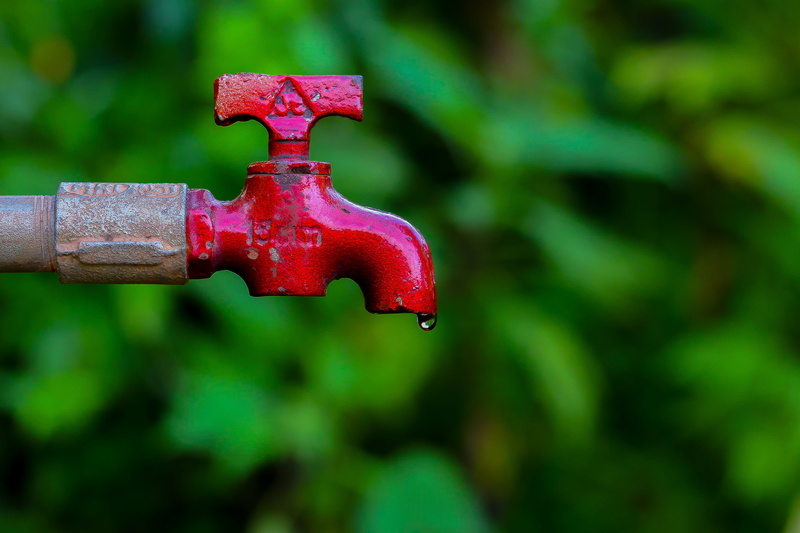 save water, selective focus, faucet, drop from tap water, tap, outdoors, green color, food and drink, red, drop, no people, rusty, close-up, focus on foreground