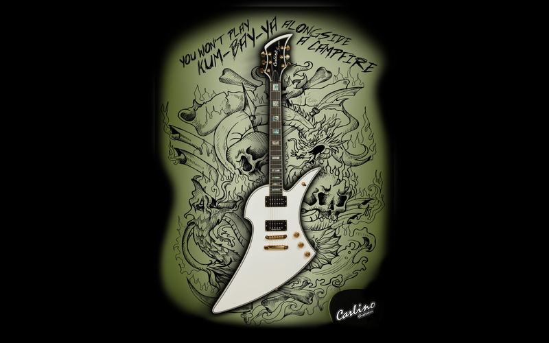 tattoo, indoors, musical instrument, communication, guitar, text, representation, creativity, Carlino Guitars, black background, arts culture and entertainment