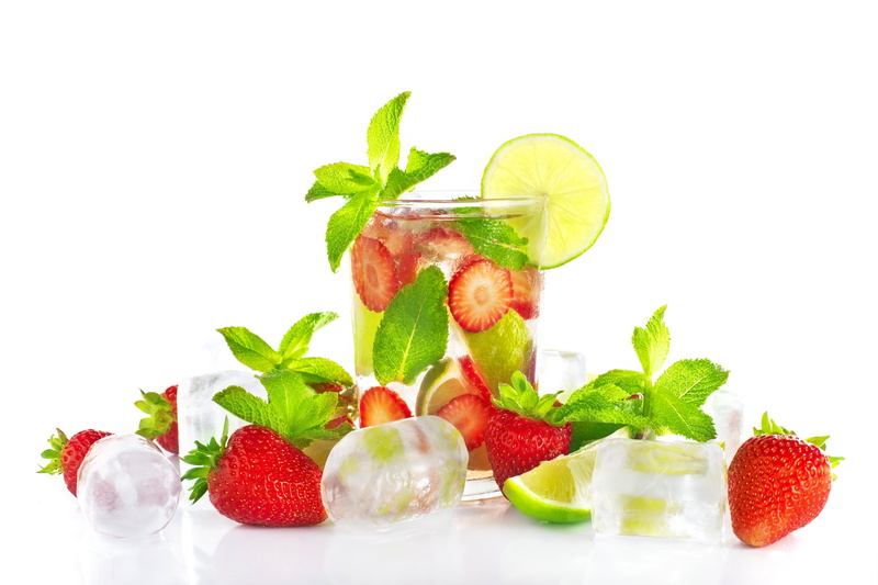 summer, ripe, cocktail, citrus fruit, organic, gourmet, refreshment, indoors, no people, red, white, orange, strawberries, glass, sweet Food, backgrounds