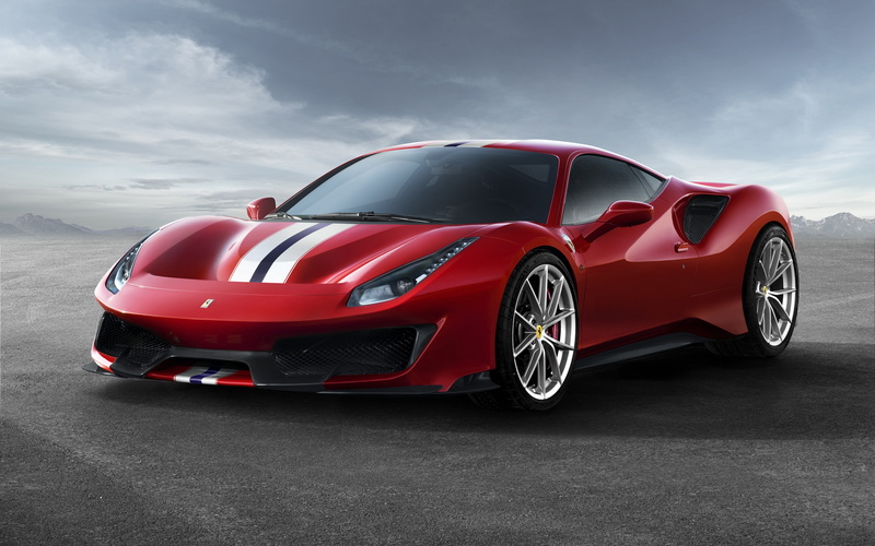 side view, Vehicle, 4K, ferrari 488 pista, red, supercar