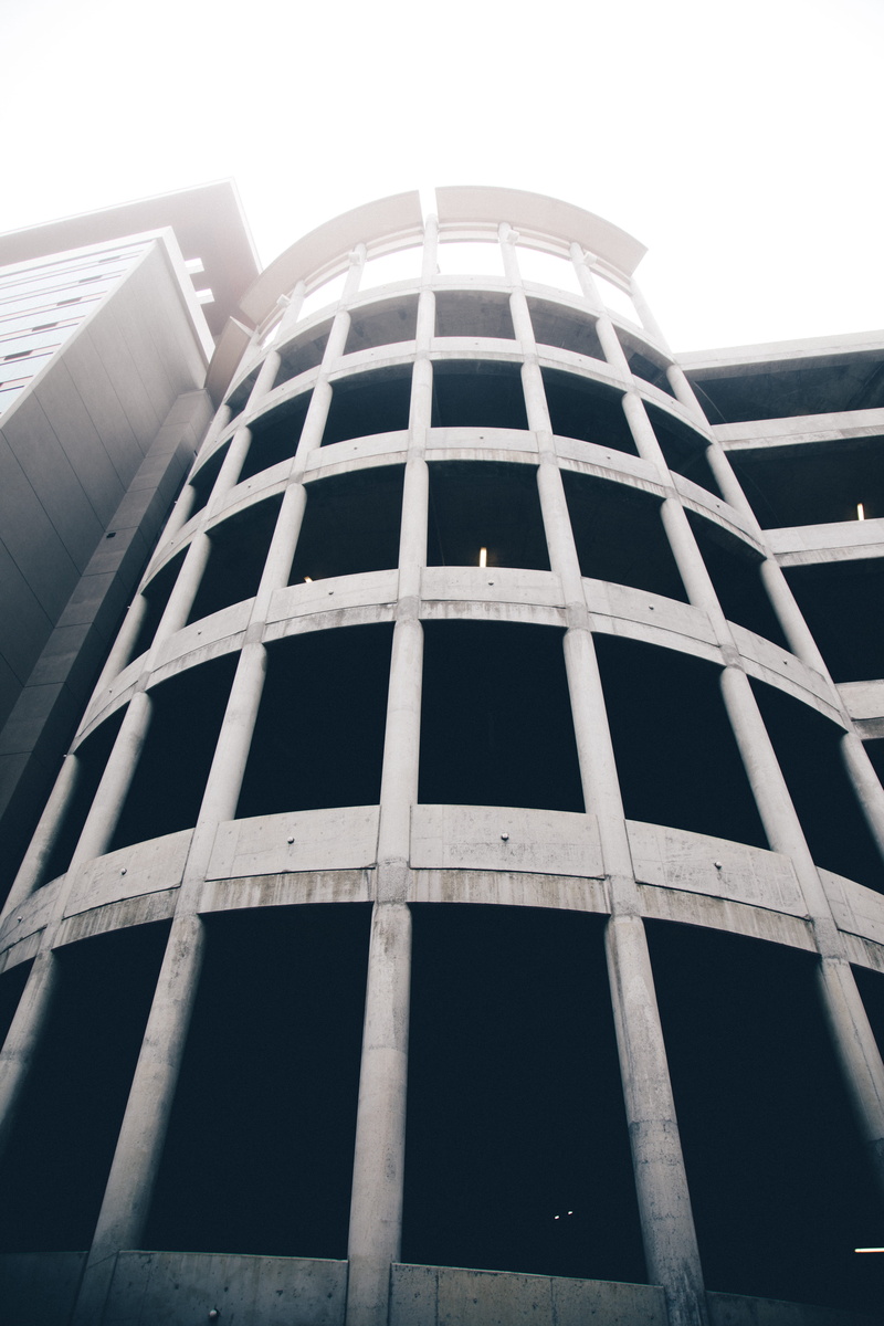 5K, apartment, no People, spiral parking, parking lot, charlotte, building, office Building, infrastructure, futuristic, concrete, city Life, blue, new