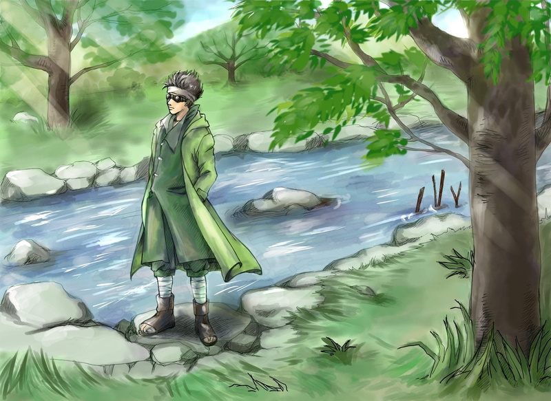 human representation, nature, full length, water, young adult, day, Shino Aburame, plant, Anime, lifestyles, leisure activity, young women, clothing, Naruto