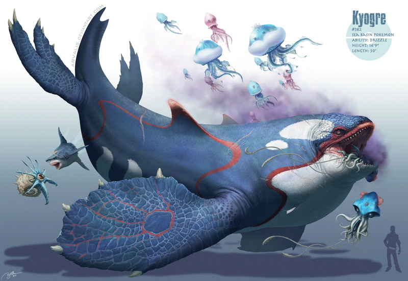 Pokémon, 1080P, Sharpedo (Pokémon), Kyogre (Pokémon), Frillish (Pokémon), Tentacruel (Pokémon), Omastar (Pokémon), Tentacool (Pokémon)