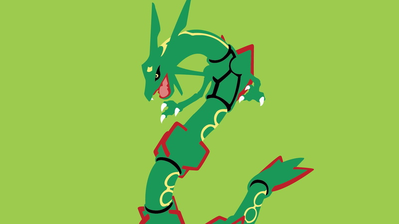 background, green background, rayquaza, 1080P, anime, green