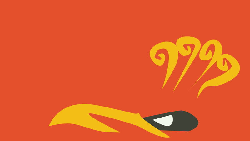 no people, symbol, colored background, Pokémon, communication, 1080P, sign, positive emotion, Legendary Pokémon, orange color, Ho-oh (Pokémon), yellow