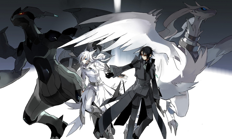 ah, px, x, art, Zekrom, white, goddess, anime, 1080P, pokemon, Reshiram, hd, 1969x1181 px, Black