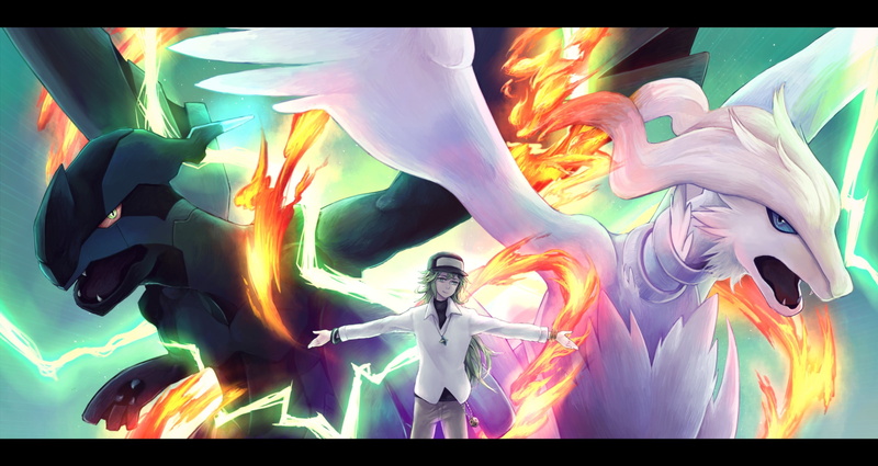 hat, pokemon, rackety, green, reshiram, hair, 1080P, zekrom