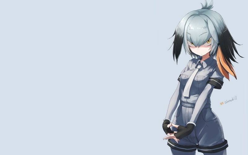 anime, Shoebill (Kemono Friends), leisure activity, unrecognizable person, one person, indoors, male likeness, art and craft, 1080P, uniform, human representation