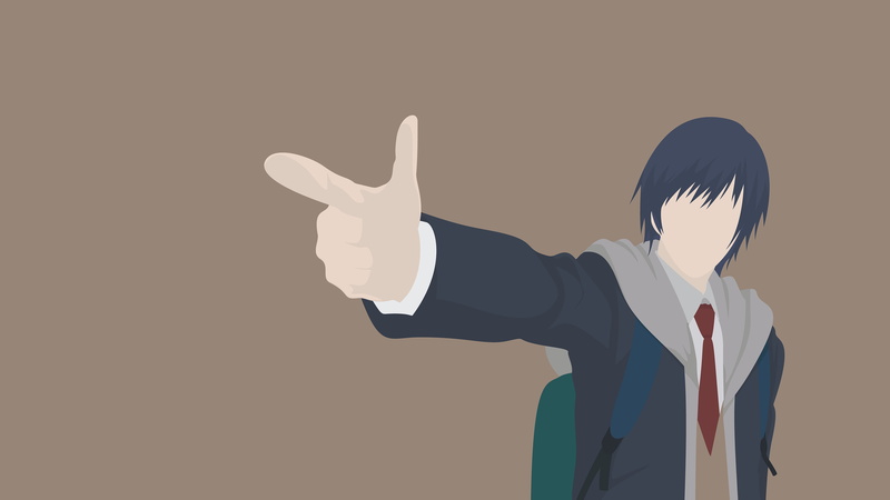 Shishigami Hiro, tie, simple background, Inuyashiki, 4K