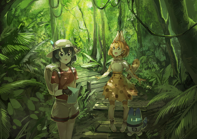 1080P, Serval (Kemono Friends), Kaban (Kemono Friends), Anime, Kemono Friends