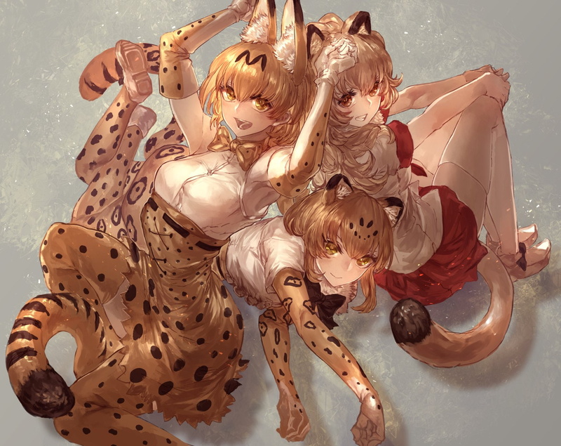 720P, Jaguar (Kemono Friends), Anime, Lion (Kemono Friends), Serval (Kemono Friends), Kemono Friends