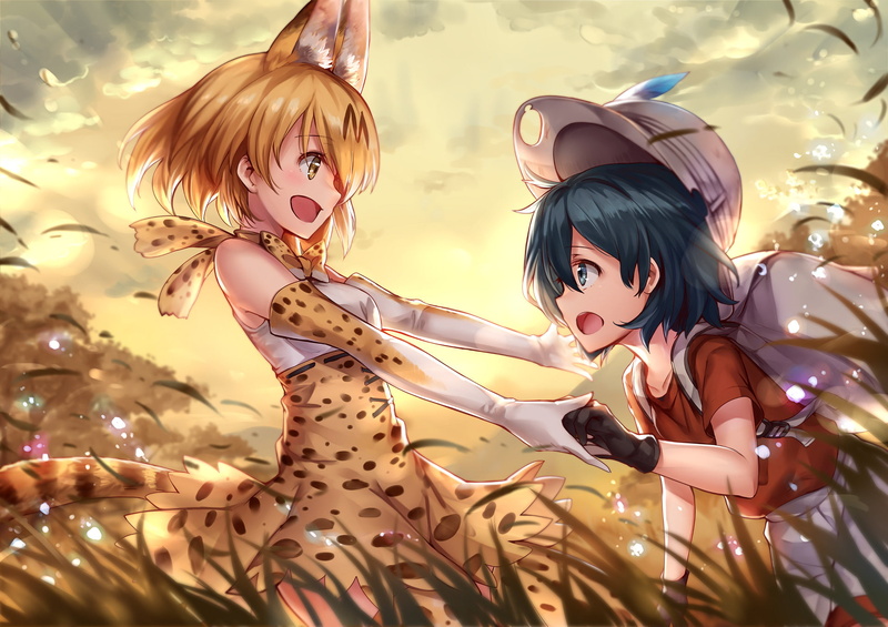 Anime, Serval (Kemono Friends), Kemono Friends, Kaban (Kemono Friends), 1080P