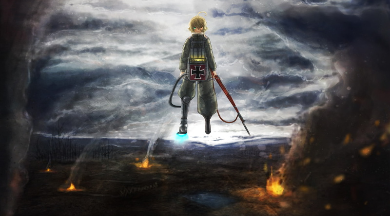 gun, Youjo Senki, military, 1080P, war, Tanya Degurechaff, magic