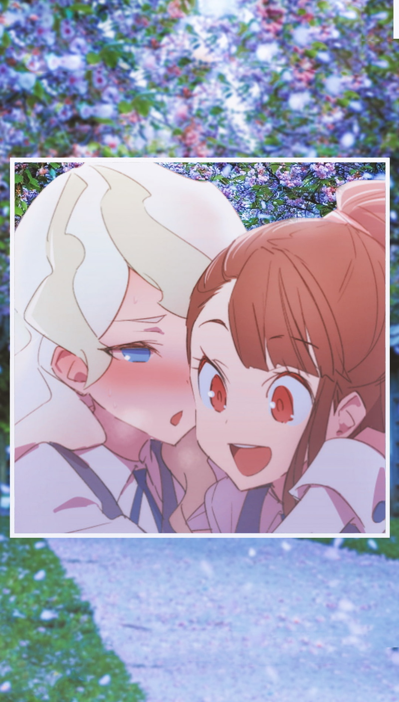 anime girls, females, women, headshot, togetherness, men, people, plant, child, Little Witch Academia, offspring, two people, representation, girls, outdoors