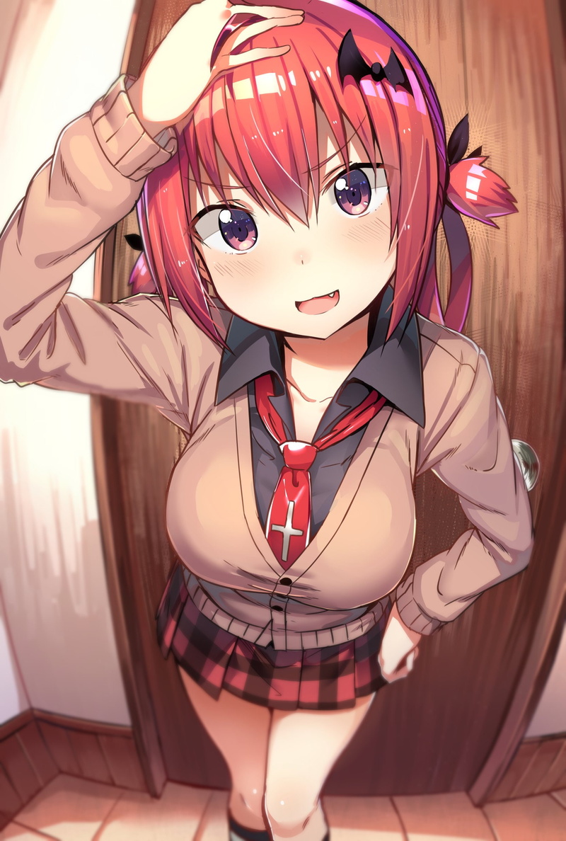 looking at viewer, 1080P, Satanichia McDowell Kurumizawa, Gabriel Dropout, red eyes, anime girls, POV, anime
