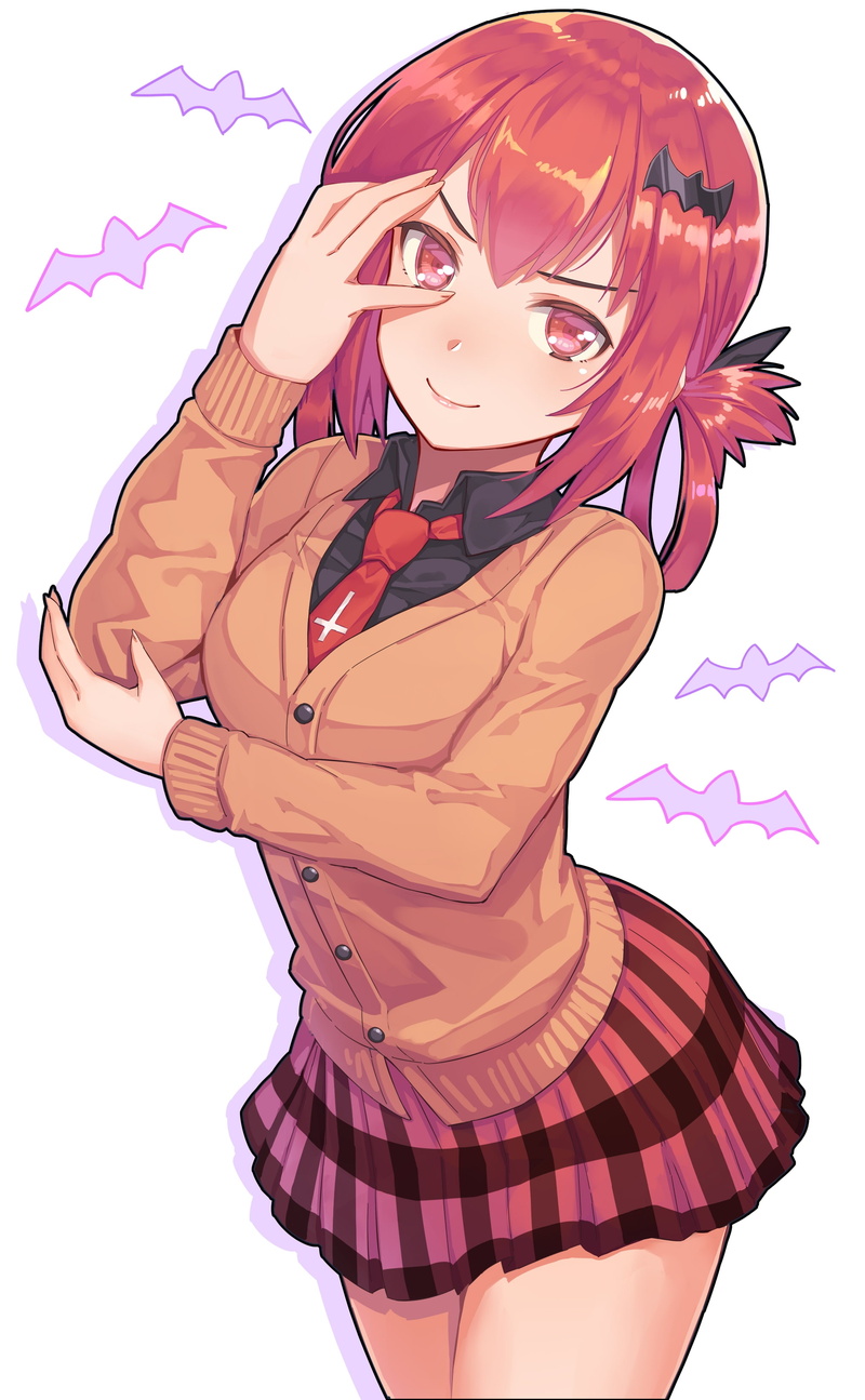 Anime, gabriel dropout, young women, smiling, dancing, nightlife, white background, young adult, women, females, 2K, redhead, clothing, portrait, beauty