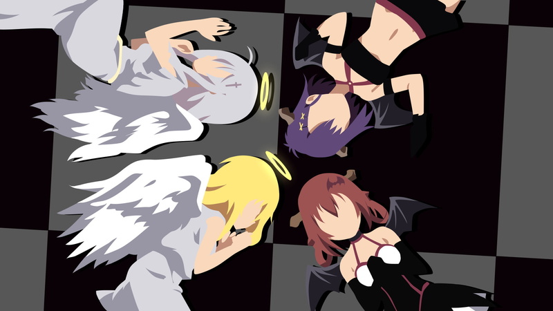 Minimalist, Raphiel Shiraha Ainsworth, 1080P, Vignette Tsukinose April, Gabriel DropOut, Satanichia Kurumizawa McDowell, Anime, Gabriel Tenma White