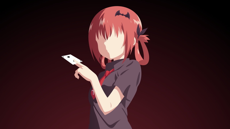Gabriel DropOut, Anime, studio shot, illuminated, mask - disguise, 1080P, Satanichia Kurumizawa McDowell, cut out, real people, one person, unrecognizable person