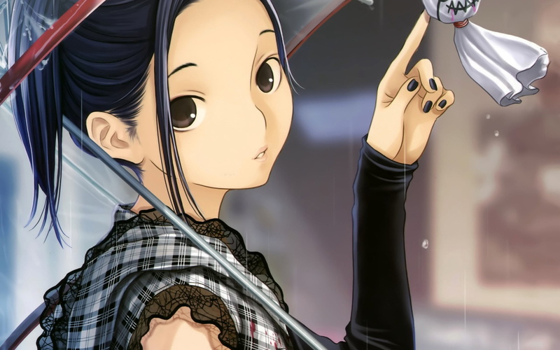 smiling, one person, character, close-up, umbrella, human Face, gesture, focus on foreground, illustration, drop, human representation, arts culture and entertainment