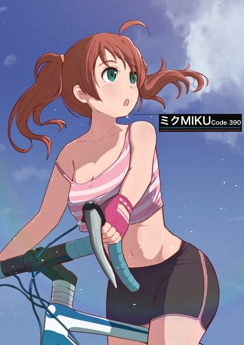 activity, anime girls, clothing, communication, adult, 720P, cloud - sky, beauty in nature, women, bicycle, blue, people, outdoors, lifestyles, beauty