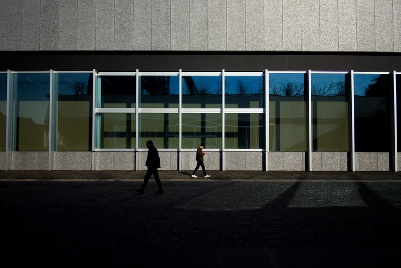 pasticcini, city, office building exterior, real people, space, full length, males, building, window, two people, front, day, nature, built structure, glass - material