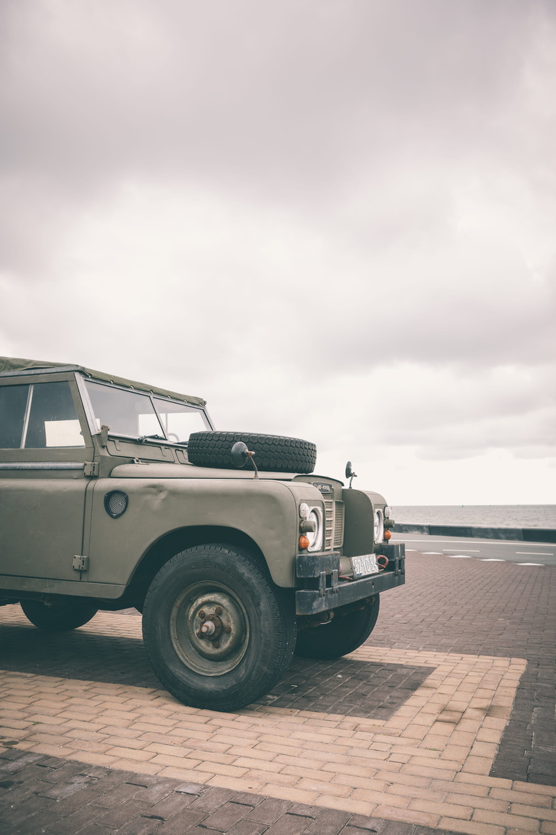 brown, sky, overcast, car, retro styled, offroad, motor vehicle, motor, outdoors, army, jeep, automobile, land vehicle, engine, machine, 5K, suv, soft top