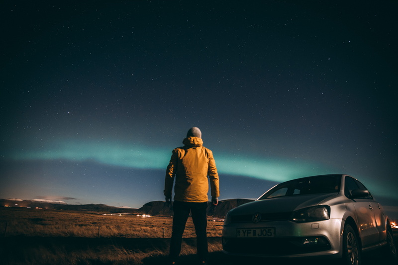 beside, human, hat, watching, space and astronomy, lifestyles, automobile, vehicle, borealis, star - space, space, 5K, casual clothing, standing, clothing