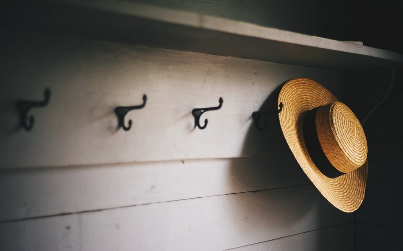 day, coat hook, hat, still life, 720P, flooring, wall - building feature, hook, no people, equipment, indoors, wood - material, shadow, communication