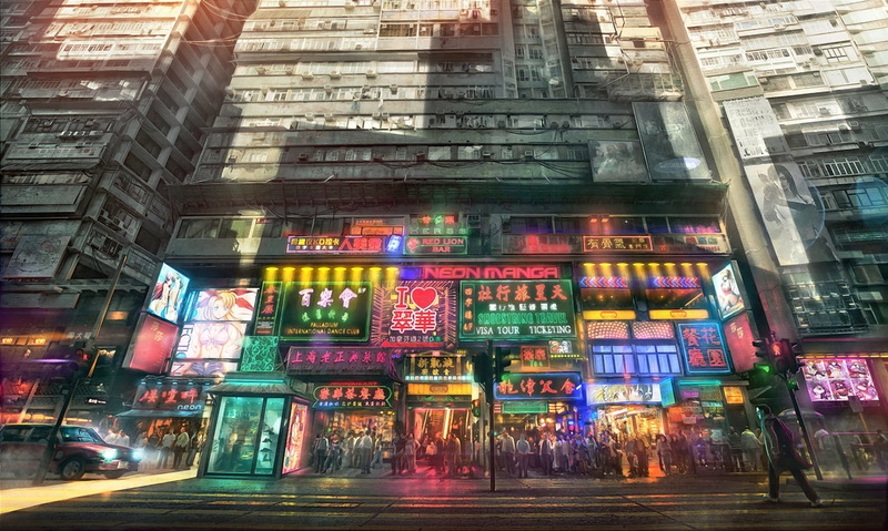shopping, hd, stores, cityscapes, 1080P, architecture, nature, grocery, Chinese, jonasdero, asia, Futuristic, future, Manga, art
