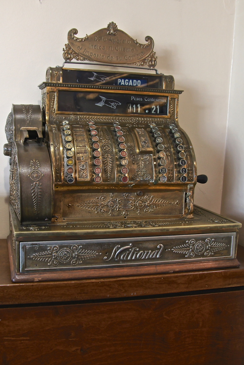 money store, antiques, indoors, close-up, no people, old, checkout, still life, metal, architecture, communication, publication, history, retro styled