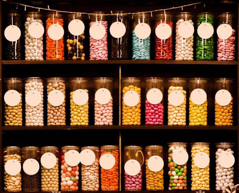 indoors, glass - material, glass, food and drink, canned food, shelf, bottle, lamp, pill, store, container, shop, shelves, row, pantry, confectionery, sweets