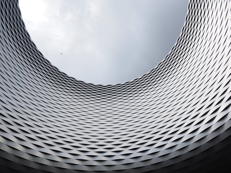 abstract, basel, architectural landmark, curve, low angle view, messe basel, low, built structure, outdoors, facade, concrete, weaveed, modern, herzog de meuron