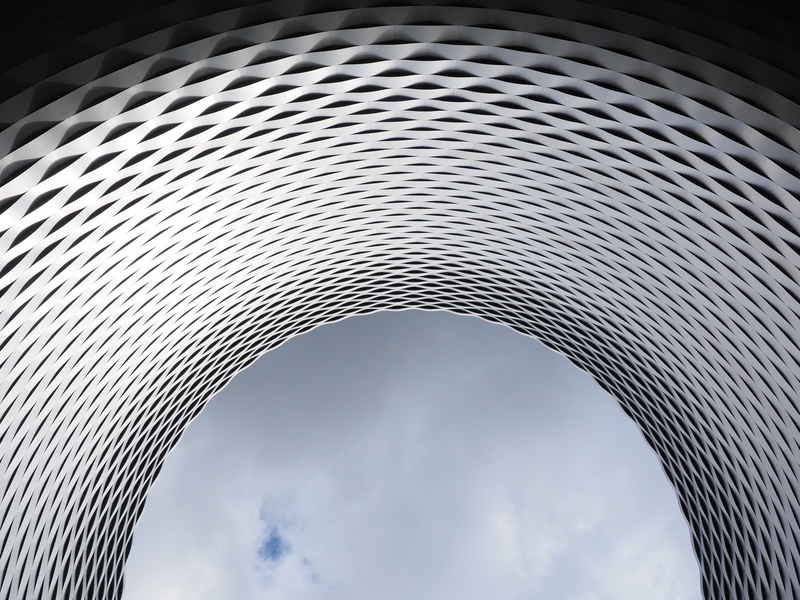 connection, opening, nature, office building exterior, white, ceiling, messe basel, steel, cloud - sky, hole, fair construction, alloy, facade, event hall