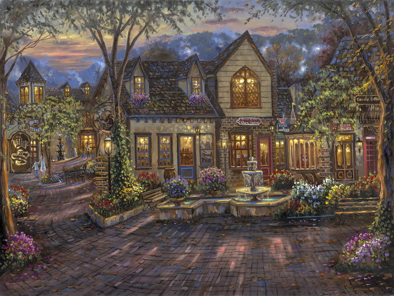 residential Building, tree, plant, house, flowers, home, city, Robert Finale, old, built Structure, luxury, building Exterior, cityscape, painting, table