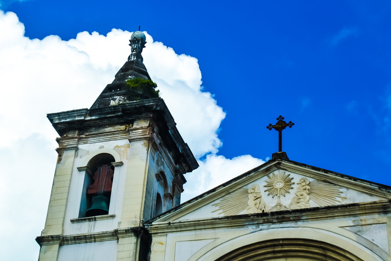 no people, city, church, cloud - sky, jesus christ, 4K, architecture, sky, spire, christ, belief, cross, matriz de são josé, blue sky, built structure