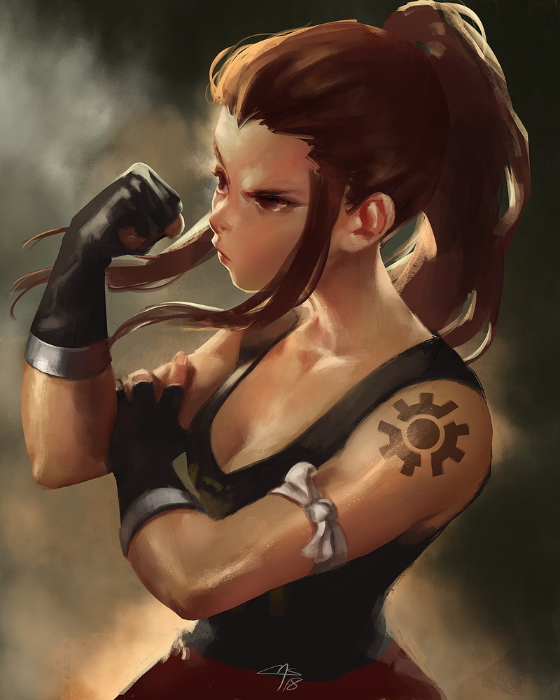 Marco Silvart, digital painting, Overwatch, 720P, digital art, Brigitte (Overwatch)
