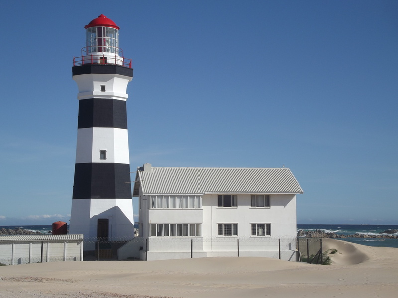 safety, security, day, building, lighthouse, 4K, clear sky, land, sky, guidance, port-elizabeth, built structure, sea, nature, direction, cape-recife